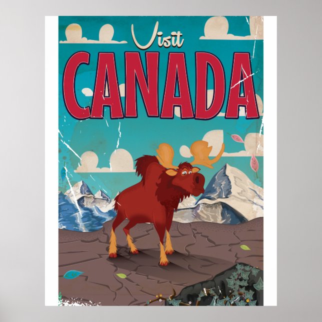 Póster Visit Canada Cartoon travel poster (Frente)