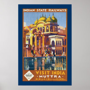 Póster Visit India ~ Muttra