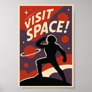 Póster Visit Space Retro