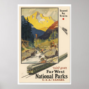 Póster Visita a los Parques Nacionales del Lejano Oeste e