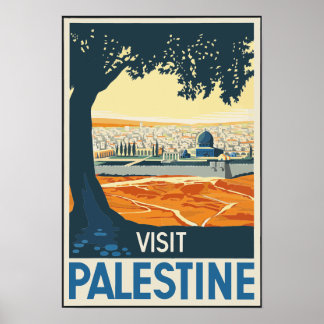 Póster Visita a Palestina Vintage