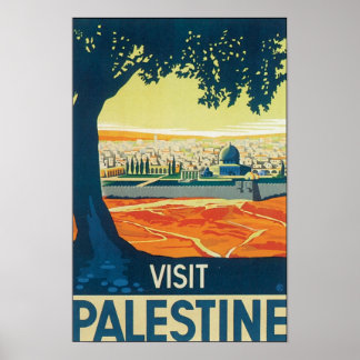 Póster Visita al Poster de Viajes de Palestina Vintage