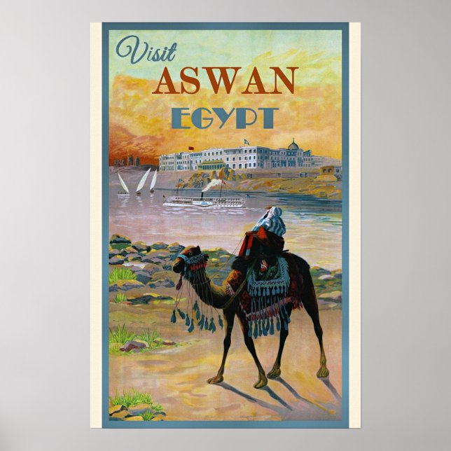 Póster Visita Asuán, Egipto (Frente)