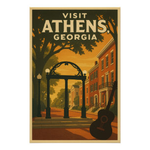 Póster Visita Athens, Georgia EE. UU. viaje