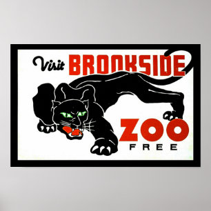 Póster Visita Brookside Zoo Free - WPA Poster con Panther