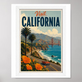 Póster Visita California Viajes Vintage