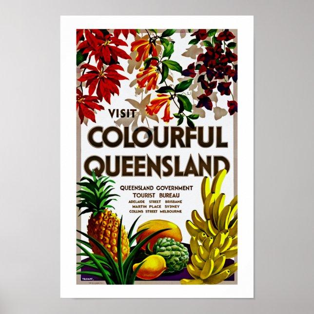 Póster Visita Colorful Queensland (Frente)