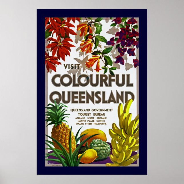Póster Visita Colorful Queensland (Frente)