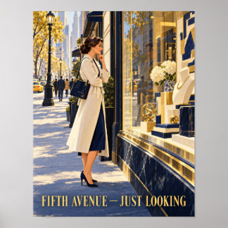 Póster Visita de escaparates en la Quinta Avenida de Manh