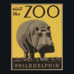 Póster Visita de la Viñeta al Zoológico de Filadelfia<br><div class="desc"># Resumen: Poster promocionando el zoológico como lugar de visita, mostrando un hipopótamo. # Número de reproducción: LC-USZC2-1885 (diapositiva de copia de película en color) LC-USZCN6-1 (copia de película en color, neg.) # Consejo de derechos: No se conocen restricciones a la publicación. # Número de llamada: POS - WPA -...</div>