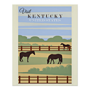 Póster Visita el afiche de viaje de Kentucky,