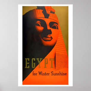 Póster Visita el Esfinge de Egipto Estilo de Viaje Vintag