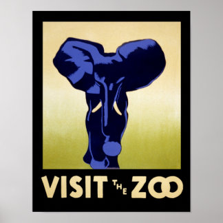 Póster Visita El Zoológico