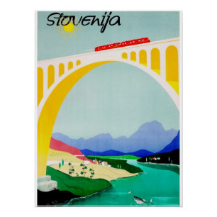 Póster Visita Eslovenia Verde, Boutique, Diversa