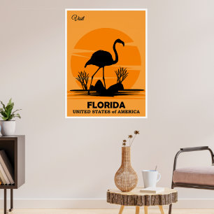 Póster Visita Florida, cartel de viaje,