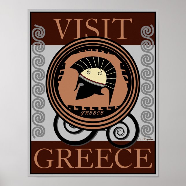 Póster Visita Grecia Decor residencial/ de oficina (12.5" (Frente)