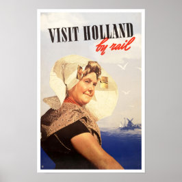 Póster Visita Holanda por Poster de viajes por ferrocarri