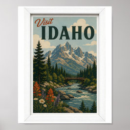 Póster Visita Idaho Travel Vintage