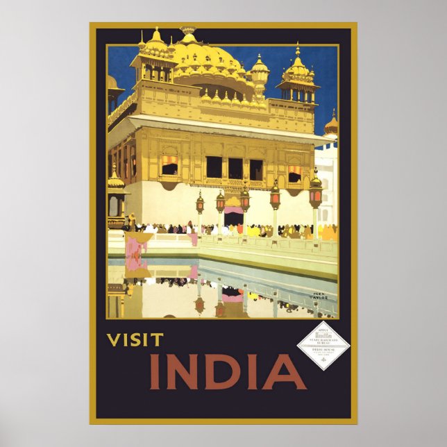 Póster Visita India Viaje de época (Frente)