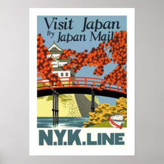 Póster Visita Japón por correo de Japón