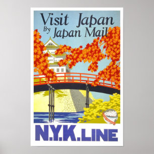 Póster Visita Japón por correo N.Y.K. Lines Poster