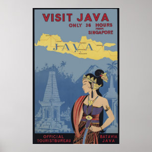 Póster Visita Java solamente 36 horas de Singapur
