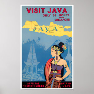 Póster Visita Java vintage