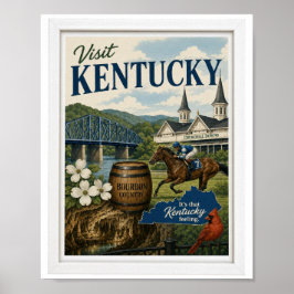 Póster Visita Kentucky Travel Vintage