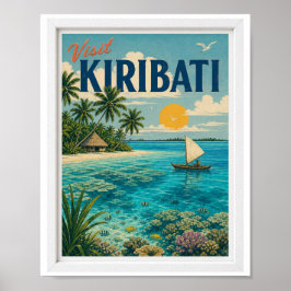 Póster Visita Kiribati Viajes Vintage