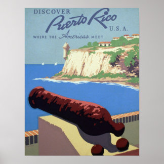 Póster Visita la Fortaleza de El Morro, Puerto Rico, Viej