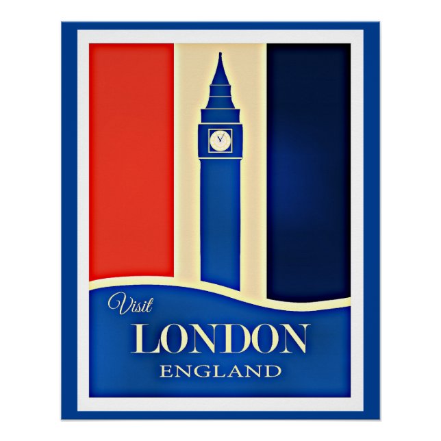 Póster Visita Londres, Inglaterra (Anverso)
