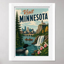 Póster Visita Minnesota Viajes Vintage