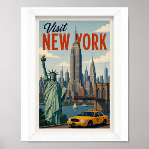 Póster Visita Nueva York Viajes Vintage