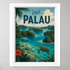 Póster Visita Palau Travel Vintage