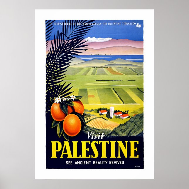 Póster "Visita Palestina" Poster de viajes de época (Frente)