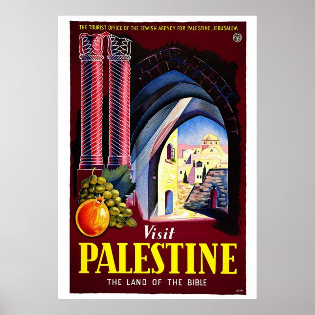 Póster "Visita Palestina" Poster de viajes de época (Frente)