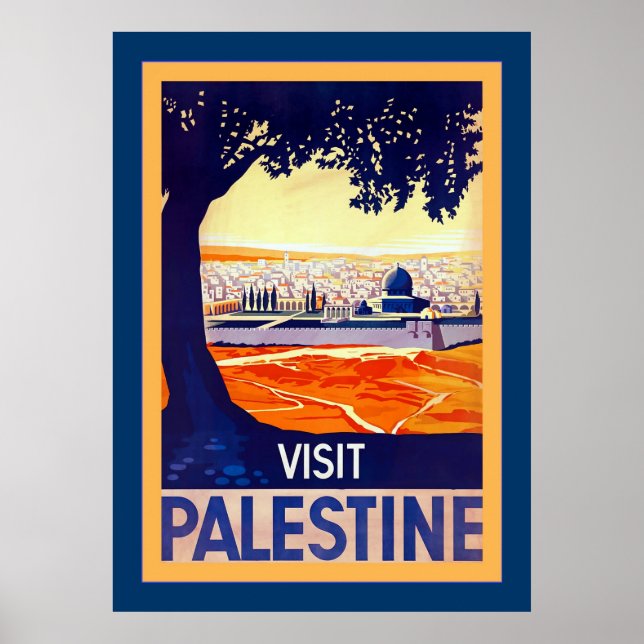 Póster Visita Palestina ~ Viajes de época (Frente)