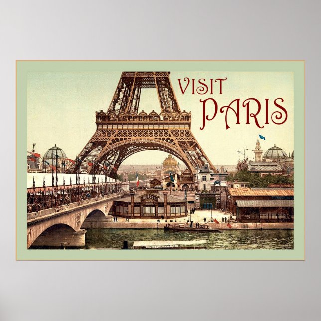 Póster Visita París ~ Poster de Viajes de época (Frente)