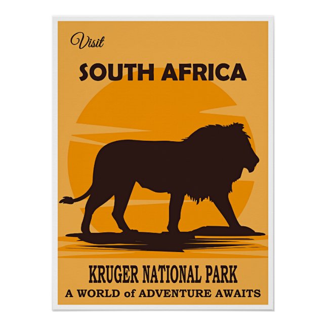 Póster Visita Sudáfrica, Parque Nacional Kruger, (Anverso)