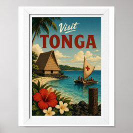 Póster Visita Tonga Travel Vintage