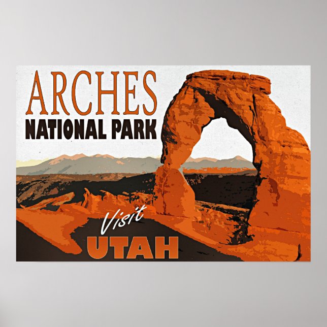 Póster Visita Utah, Parque Nacional Arches, (Frente)
