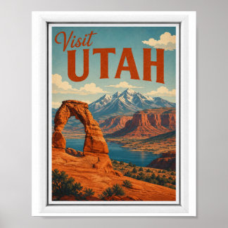 Póster Visita Utah Travel Vintage