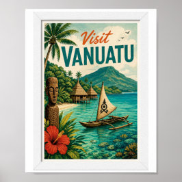 Póster Visita Vanuatu Travel Vintage