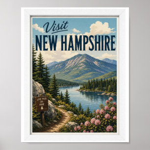 Póster Visita Viajes Antiguos de New Hampshire