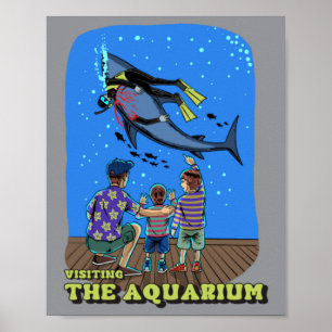 Póster Visitando el acuario