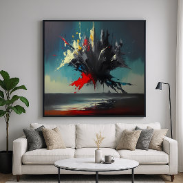 Póster Visitante: paisaje abstracto de estilo pictórico