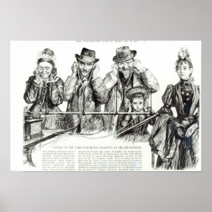 Póster Visitantes a la exposición de París