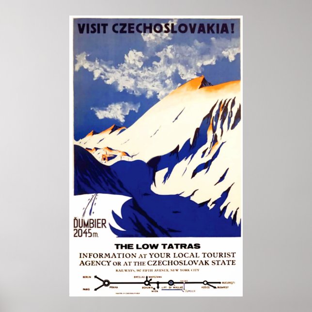 Póster Visitar Checoslovaquia (Frente)