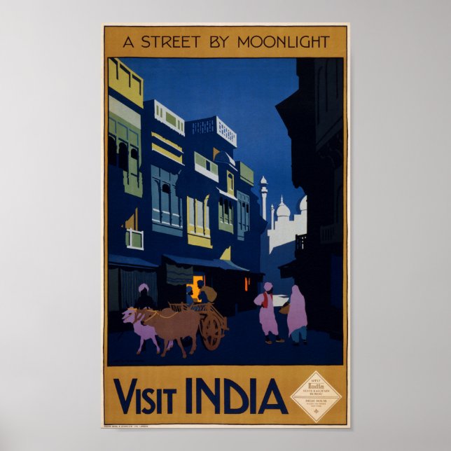 Póster Visitar el afiche de la época de la India (Frente)