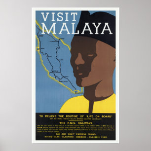 Póster Visitar el Ferrocarril Malaya de Malasia